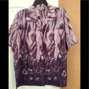Voir-Purple/Multi floral women top plus 16W(2/$18)